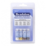 Beadalon Crimp Tube Variety Pack (1.3mm) Argent&eacute;, dor&eacute;, cuivre, h&eacute;matite