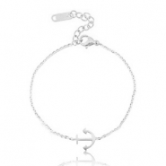 Bracelets en acier inox ancre argent&eacute;