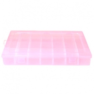 Pr&eacute;sentoir bijoux bo&icirc;te de rangement 28 cases rose