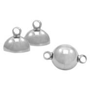 Apprêts en acier inox fermoir aimanté balle 10mm Argenté antique