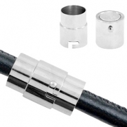Apprêts en acier inox fermoir aimanté Ø8mm Argenté antique