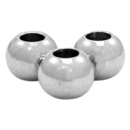 Perles en acier inox 3mm argent&eacute; antique