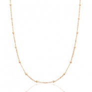 Colliers en acier inox petites boules Doré rose