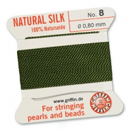 Griffin bead cord natural silk &Oslash;0.8mm Olive