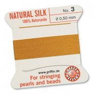 Griffin bead cord natural silk &Oslash;0.5mm Jaune ambre