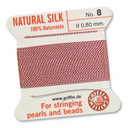 Griffin bead cord natural silk &Oslash;0.8mm Rose fonc&eacute;