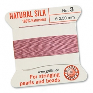 Griffin bead cord natural silk &Oslash;0.5mm Rose fonc&eacute;