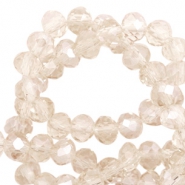 Perles &agrave; facettes 4x3 mm disque Light champagne-pearl shine coating