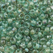 Perles de rocailles Miyuki 6/0 Transparent picasso sea foam green 6-4506