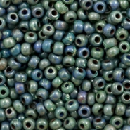 Perles de rocailles Miyuki 8/0 Opaque picasso dark teal 8-4516
