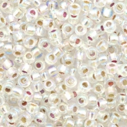 Perles de rocailles Miyuki 8/0 Silverlined AB crystal 8-1001