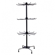 Pr&eacute;sentoir bijoux m&eacute;tal 3 lignes Noir