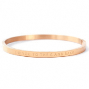 Bracelets en acier inox "I LOVE YOU TO THE MOON AND BACK" Dor&eacute; ros&eacute;
