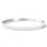 Bracelets en acier inox "I LOVE YOU TO THE MOON AND BACK" Argent&eacute;