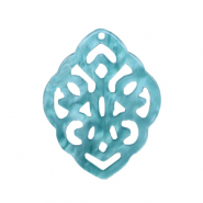 Pendentifs en résine losange baroque Bleu atoll