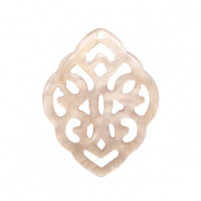 Pendentifs en résine losange baroque Beige semoule
