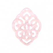 Pendentifs en résine losange baroque Rose poudre