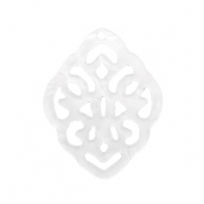 Pendentifs en résine losange baroque Blanc lumineux
