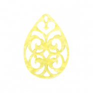 Pendentifs en résine goutte baroque Jaune soleil