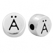 Perles lettres en m&eacute;tal DQ &Auml; Argent&eacute; antique (sans nickel)