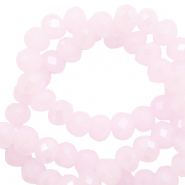 Perles &agrave; facettes 4x3mm disque Rose orchid&eacute; clair-pearl shine coating