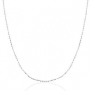 Colliers en acier inox cha&icirc;ne &agrave; billes Mix&Match Argent&eacute;