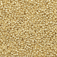 Perles de rocailles Miyuki 15/0 Duracoat galvanized champagne gold 15-4204