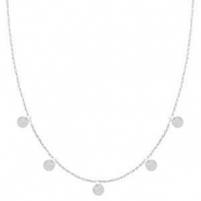 Colliers en acier inox médaillons ronds Argenté