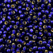 Perles de rocailles Miyuki 8/0 Duracoat silverlined dyed navy blue 8-4281