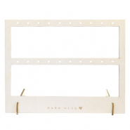 Pr&eacute;sentoir bijoux en Bambou pour boucles d'oreilles 2 lignes "made with &hearts;" Naturel (couleur naturelle du Bambou)