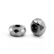 Perles h&eacute;matites facett&eacute; disque 4x2mm Gris anthracite