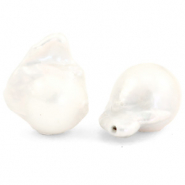 BQ Perles d'eau douce goutte haute lustre Natural blanc