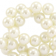 Perles en verre cir&eacute;es 4mm Top Quality Blanc cass&eacute;