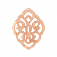 Pendentifs en résine losange baroque Rose pêche