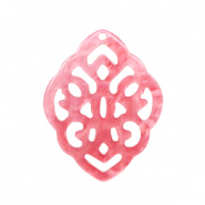 Pendentifs en résine losange baroque Rose pigeon fruit