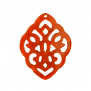 Pendentifs en résine losange baroque Orange mandarine tango