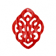Pendentifs en résine losange baroque Rouge piment