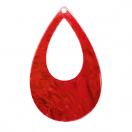 Pendentifs en résine goutte 57x36mm Rouge piment