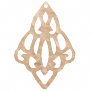 Pendentifs en résine baroque diamant Beige semoule clair