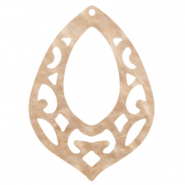Pendentifs en résine baroque goutte Beige semoule clair
