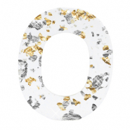 Pendentifs en résine ovale Argenté doré-transparent