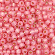 Perles de rocailles Miyuki 8/0 Duracoat silverlined dyed pink 8-4237