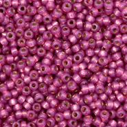 Perles de rocailles Miyuki 11/0 Silverlined dyed duracoat peony pink 11-4247