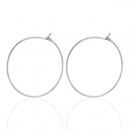 Boucles d'oreilles en acier inox 20mm Argent&eacute;