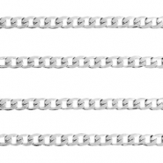 Appr&ecirc;ts en acier inox cha&icirc;ne maille jaseron maille gourmette argent&eacute;