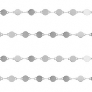 Appr&ecirc;ts en acier inox cha&icirc;ne maille jaseron m&eacute;daillon argent&eacute;