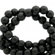 Perles en verre 4 mm mat Noir