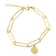 Bracelets en acier inox médaillon Doré