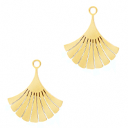 Breloques en acier inox feuille Ginkgo Doré