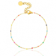 Bracelets en acier inox arc-en-ciel Doré